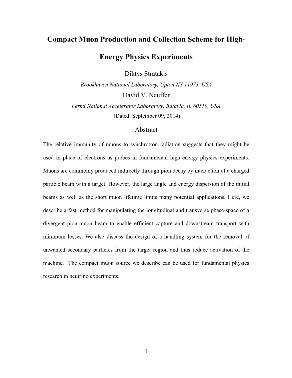 Compact Muon Production and Collection Scheme for High- Energy Physics Experiments