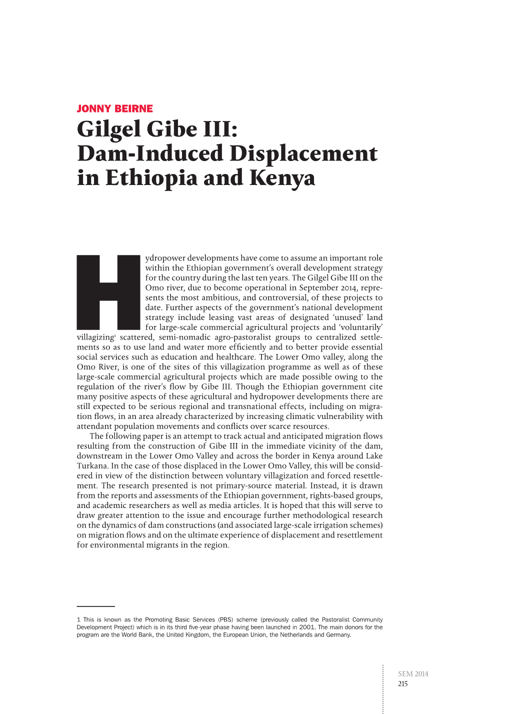 Gilgel Gibe III: Dam-Induced Displacement in Ethiopia and Kenya