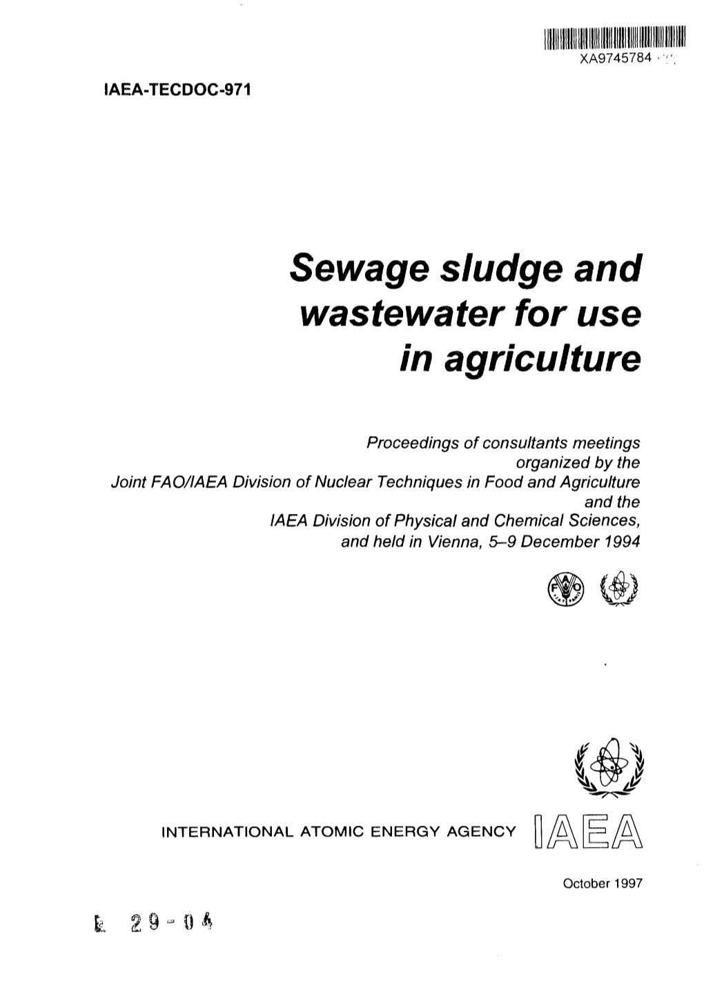 Sewage Sludge and Wastewater for Use in Agriculture