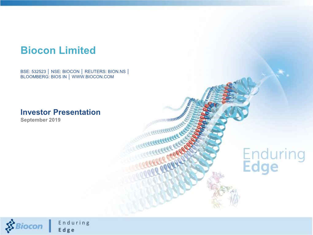 Biocon Biologics Participation in End to End Development and Commercialization with a Global Leader in Biosimilars