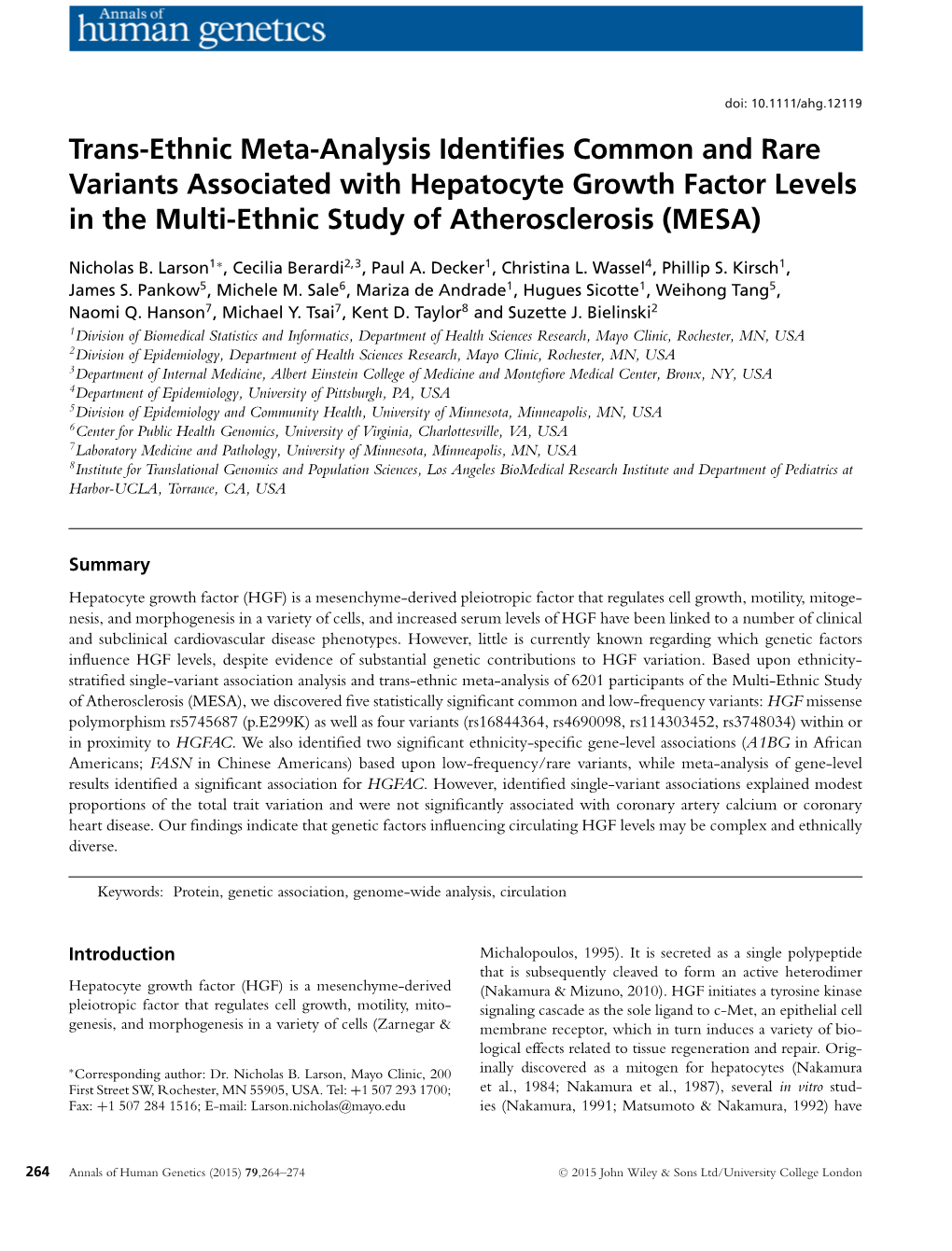 Analysis Identifies Common and Rare Variants Associated With