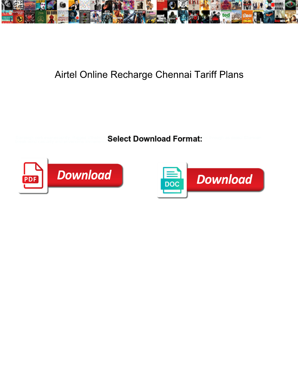 Airtel Online Recharge Chennai Tariff Plans