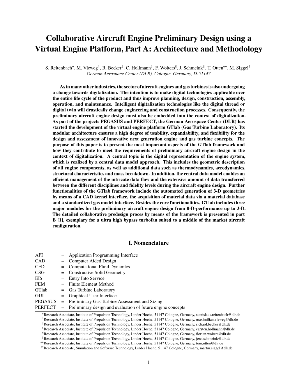 Collaborative Aircraft Engine Preliminary Design Using a Virtual Engine Platform, Part A: Architecture and Methodology