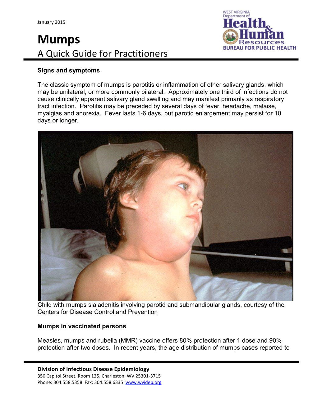 Mumps a Quick Guide for Practitioners