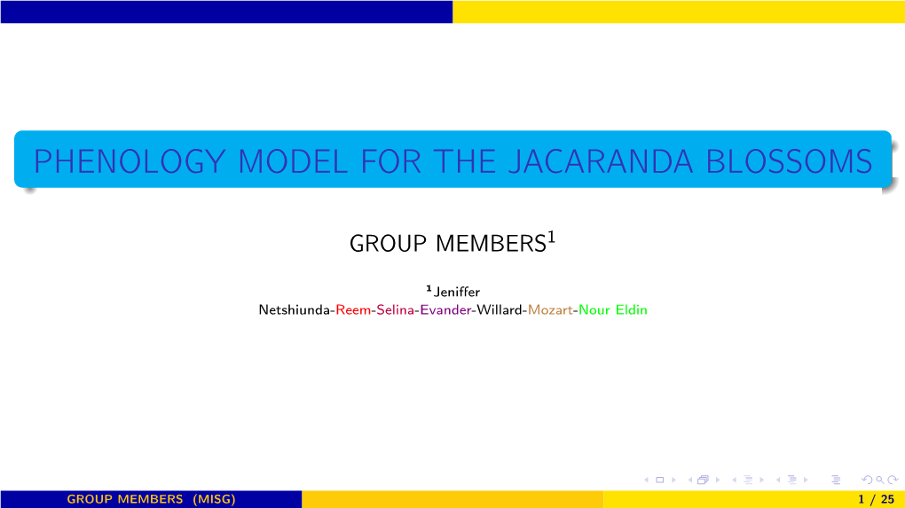 Phenology Model for the Jacaranda Blossoms