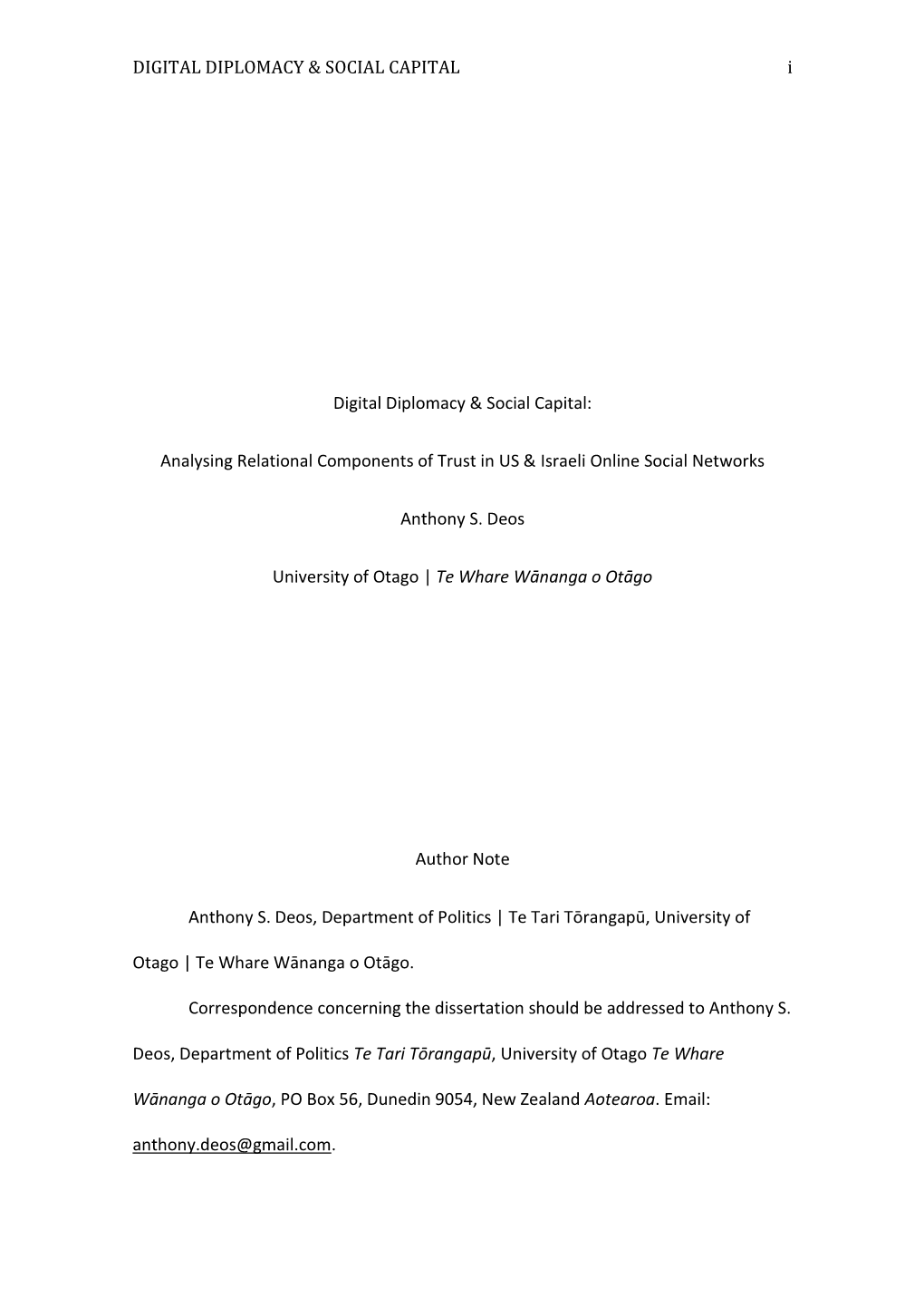 Analysing Relational Components of Trust in US & Israeli Online Social Networks