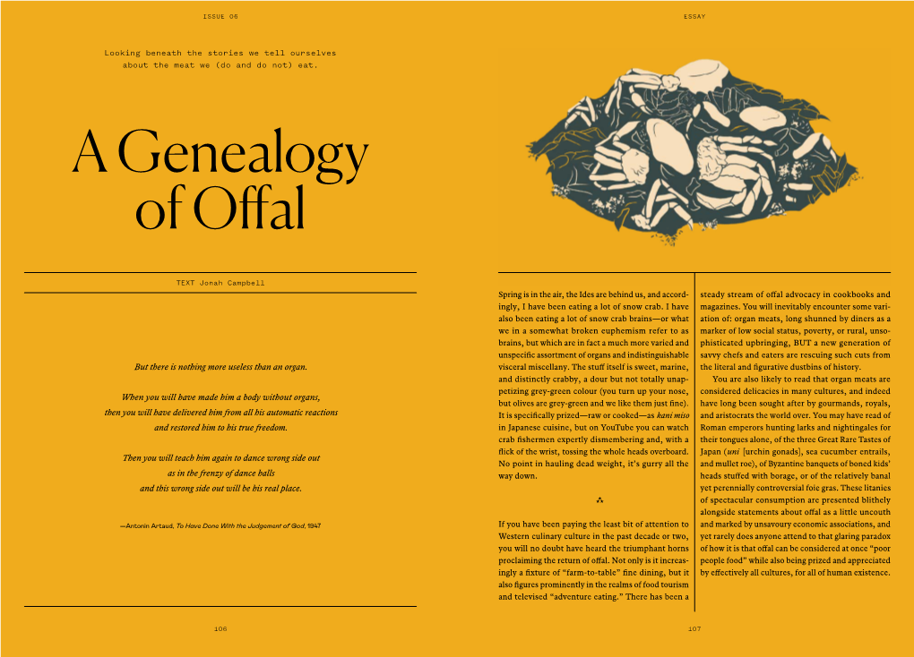 BESIDE06 a Genealogy of Offals