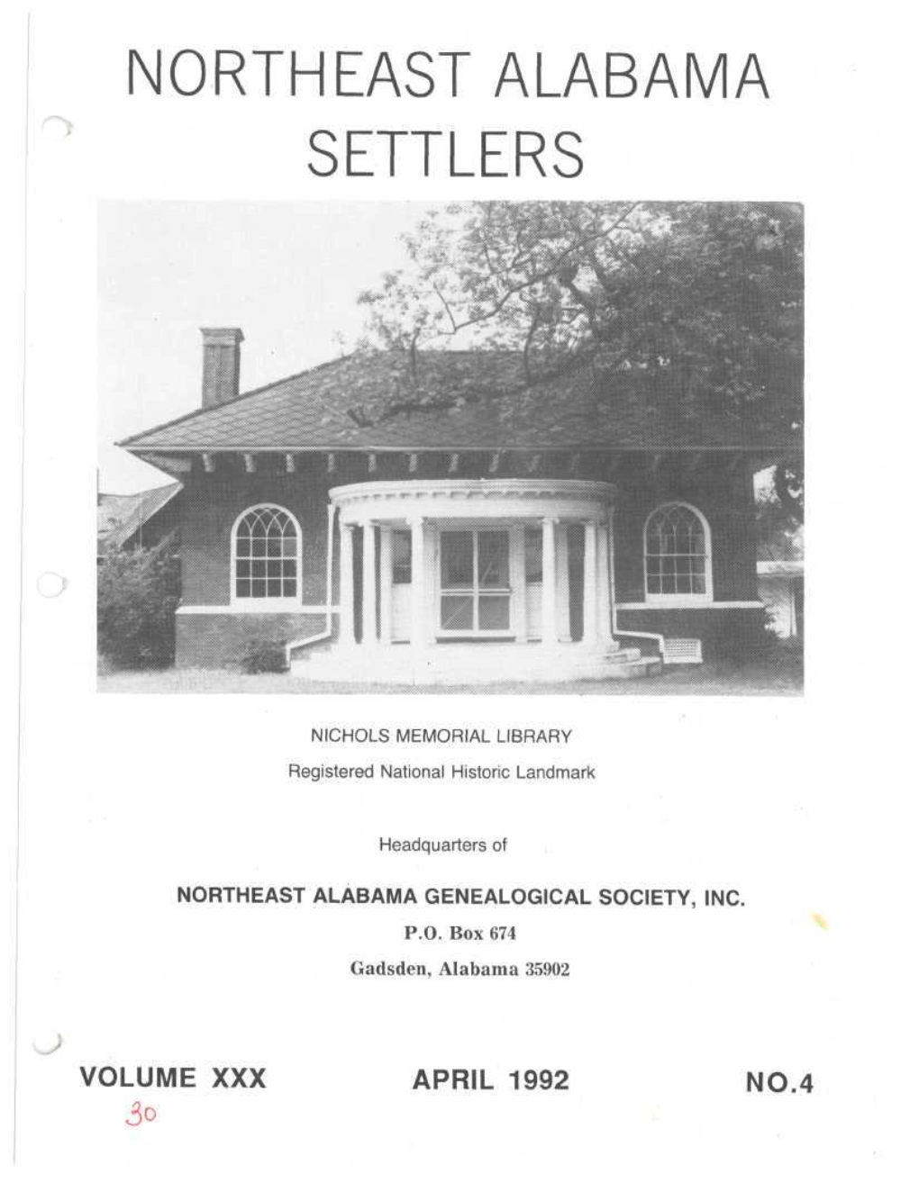 Northeast Alabama Settlers