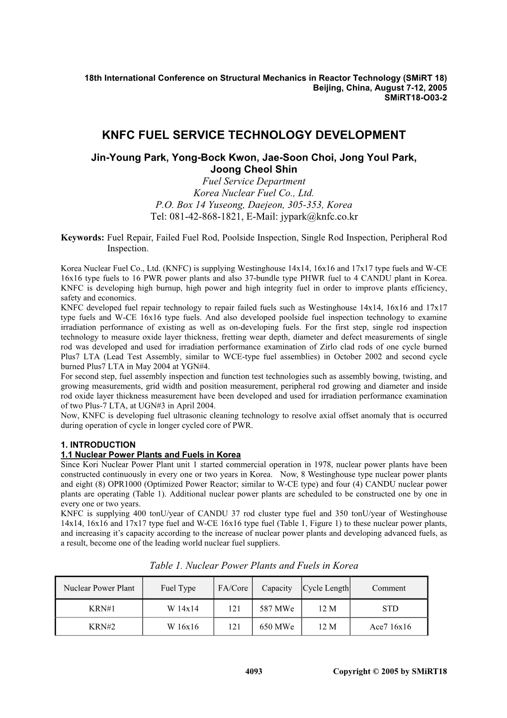 Knfc Fuel Service Technology Development