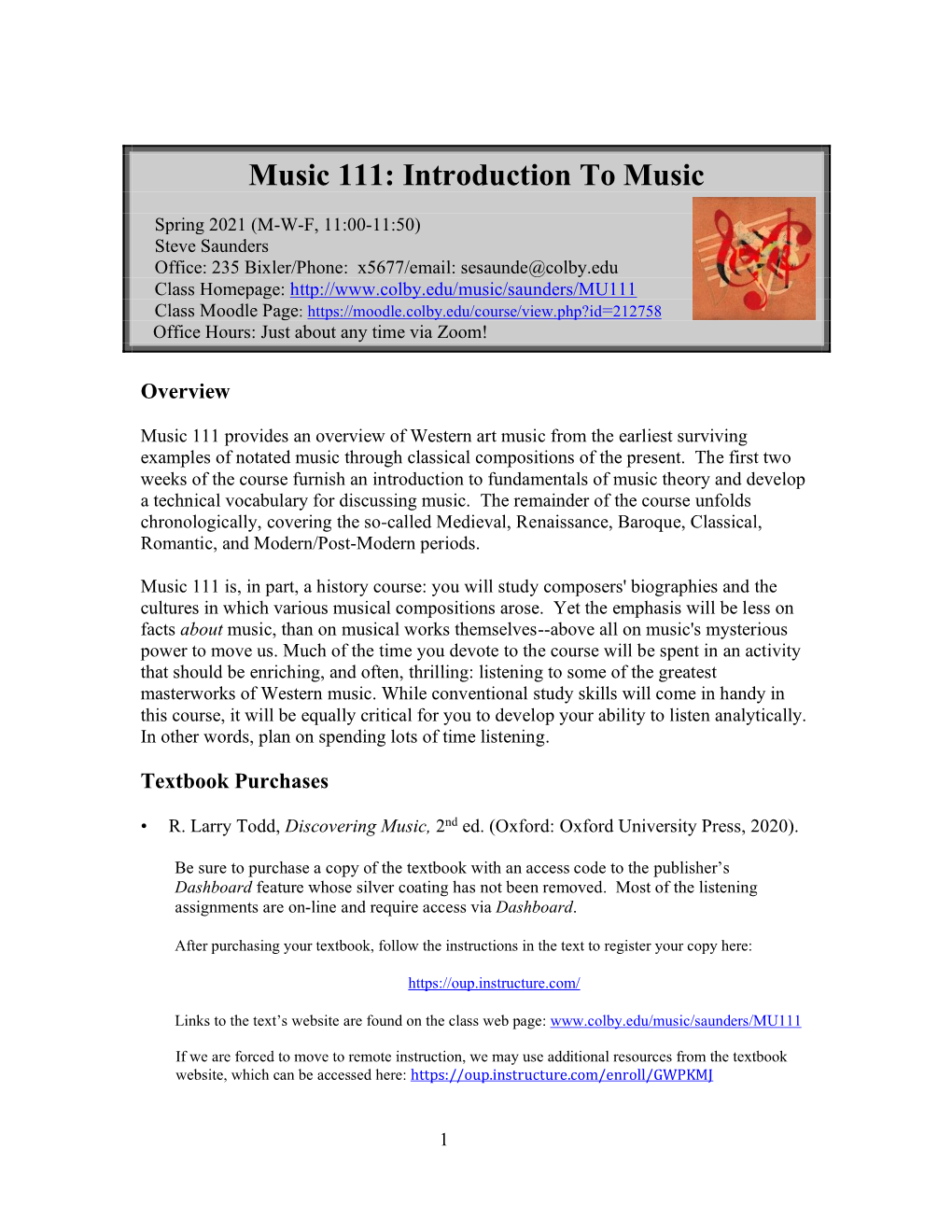 Music 111: Introduction to Music