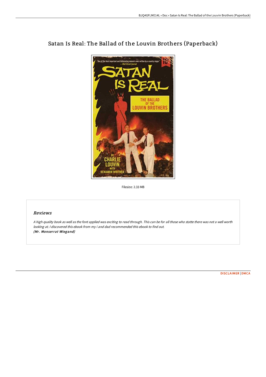 Download Book « Satan Is Real: the Ballad of the Louvin Brothers