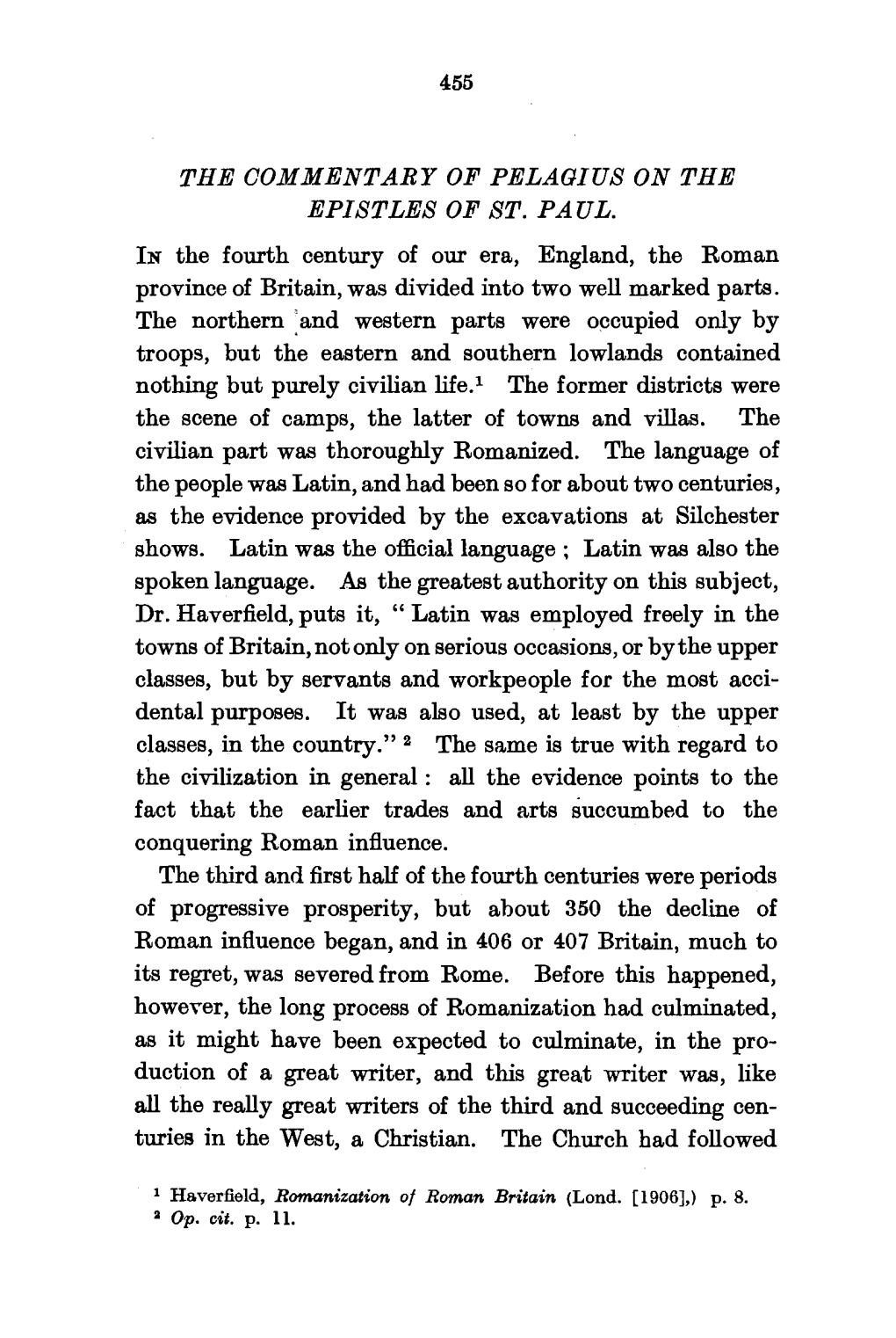 The Commentary of Pelagius on the Epistles of St. Paul