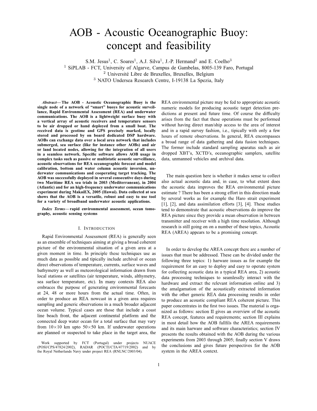 AOB - Acoustic Oceanographic Buoy: Concept and Feasibility