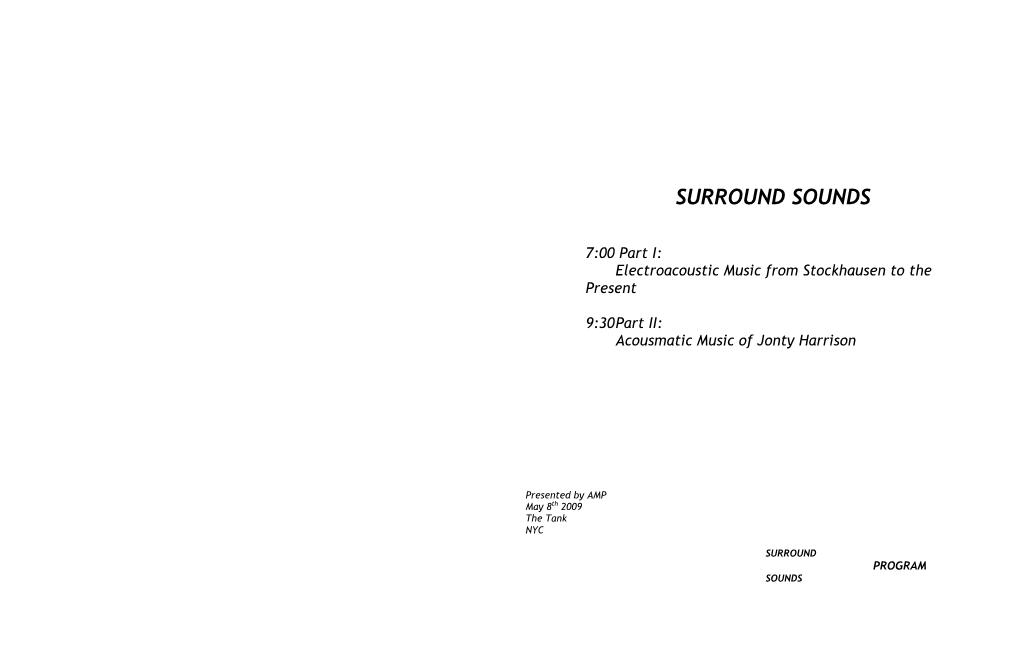 Surround Sounds Program