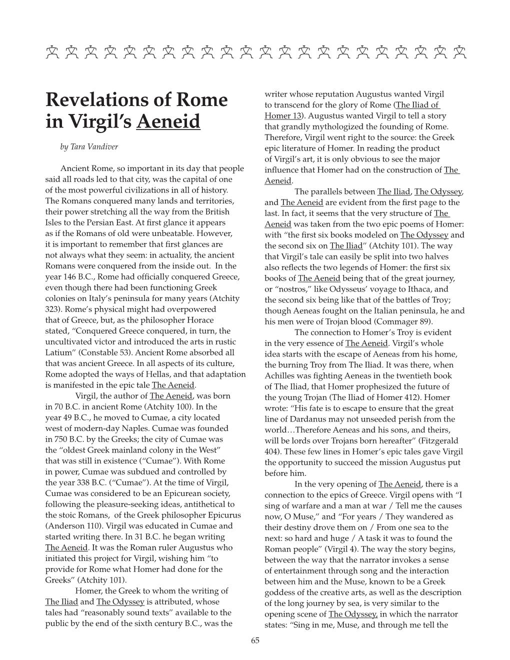 Revelations of Rome in Virgil's Aeneid