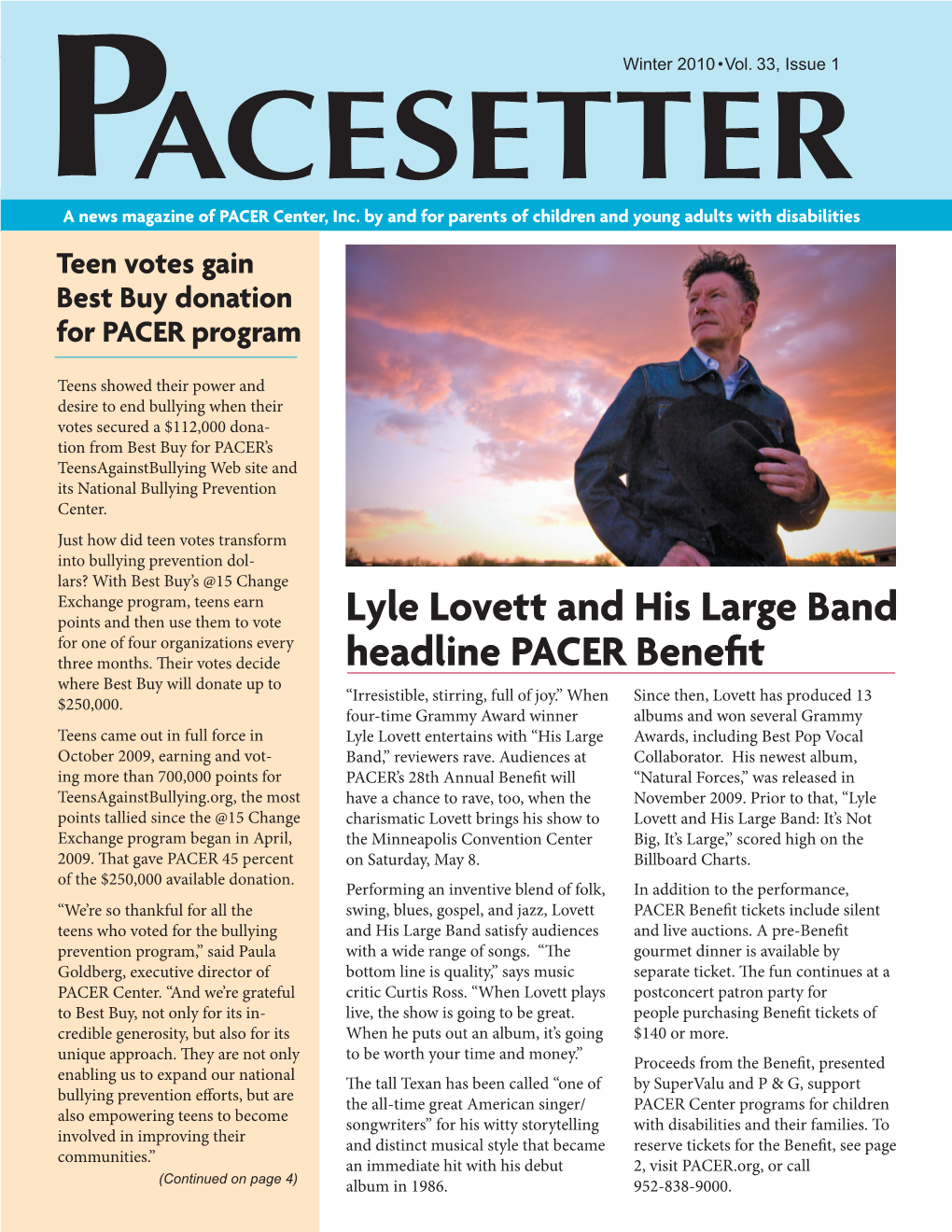 Lyle Lovett and His Large Band Headline PACER Benefit