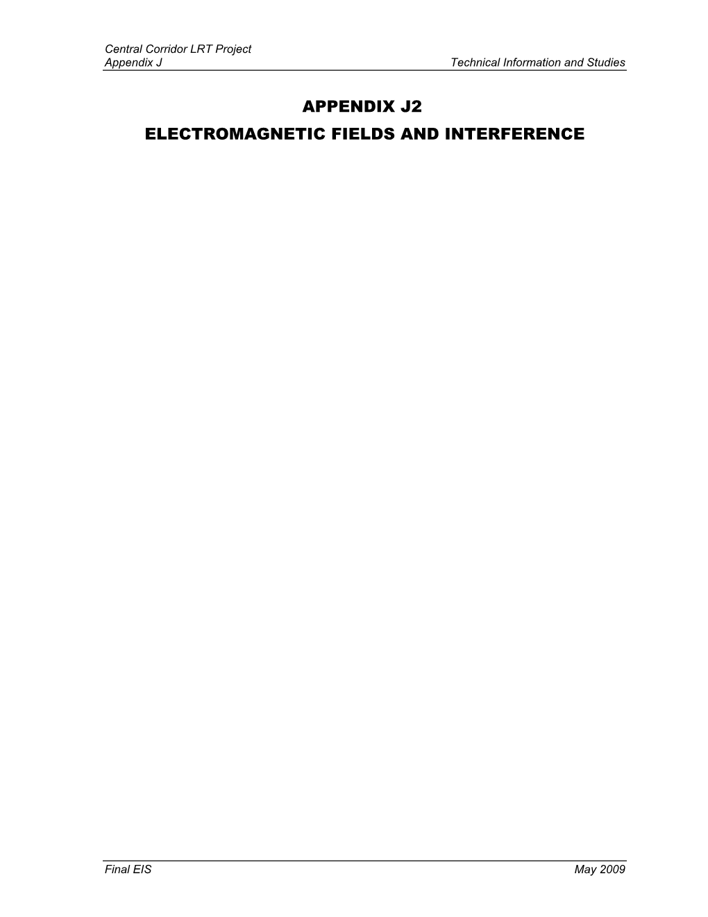 Appendix J2 Electromagnetic Fields and Interference