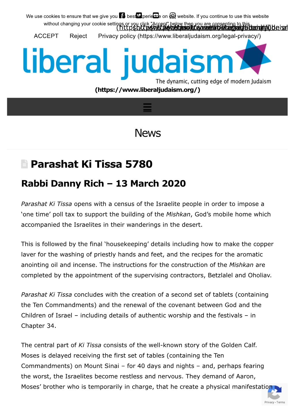 Parashat Ki Tissa 5780