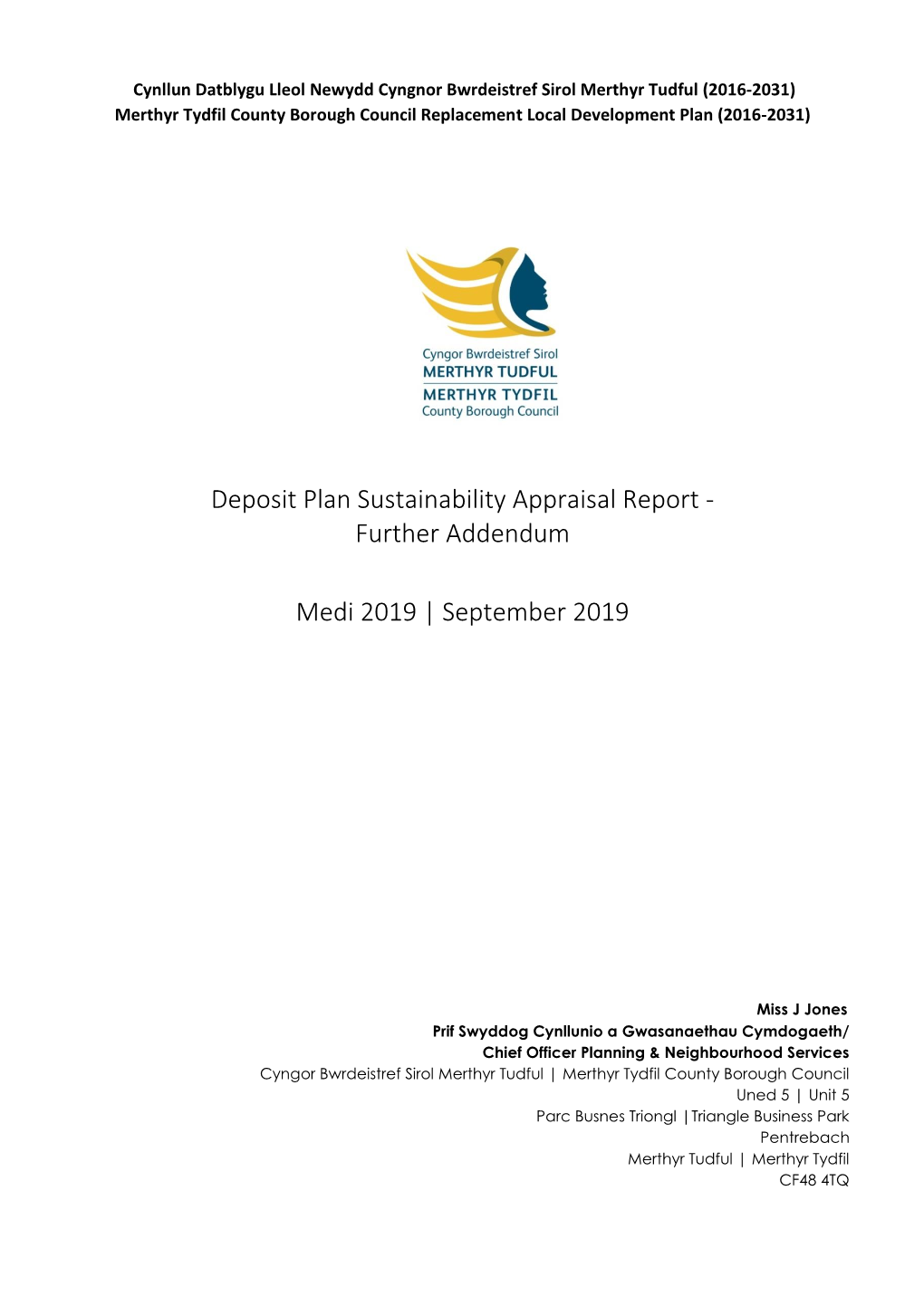 Deposit Plan Sustainability Appraisal Report - Further Addendum
