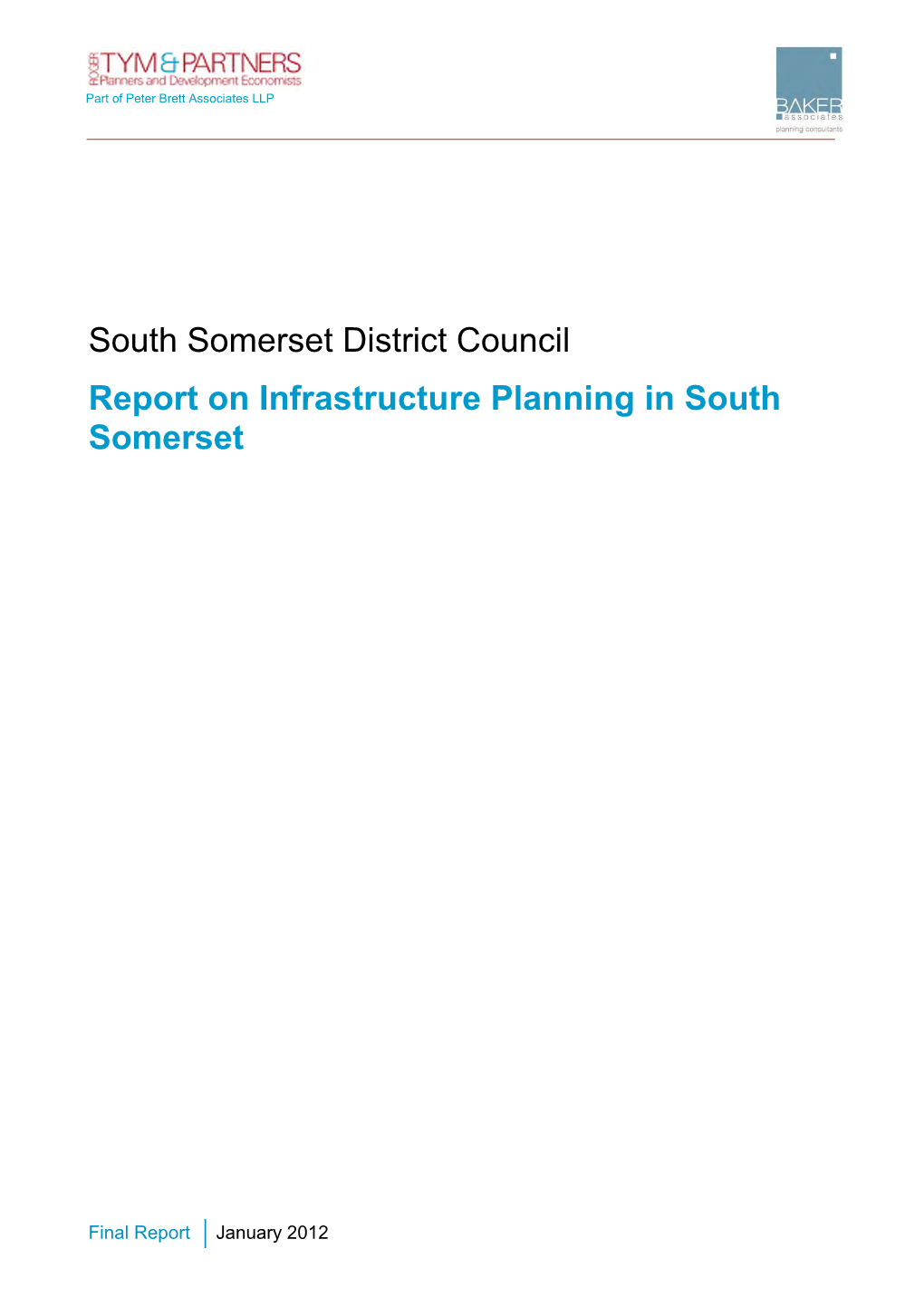 Report on Infrastructure Planning in South Somerset