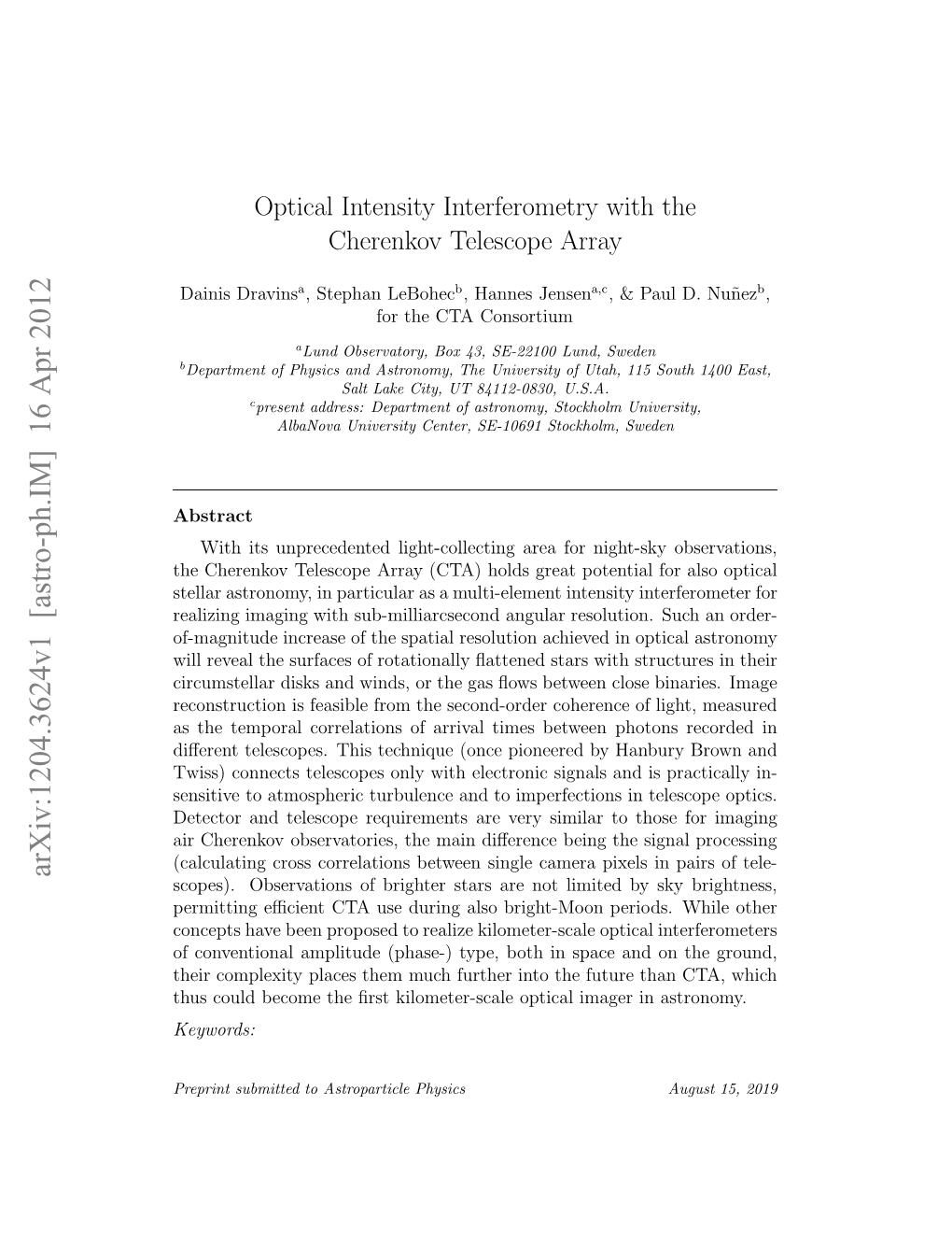 Optical Intensity Interferometry with the Cherenkov Telescope Array