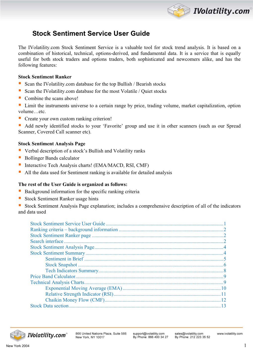 Stock Sentiment Service User Guide