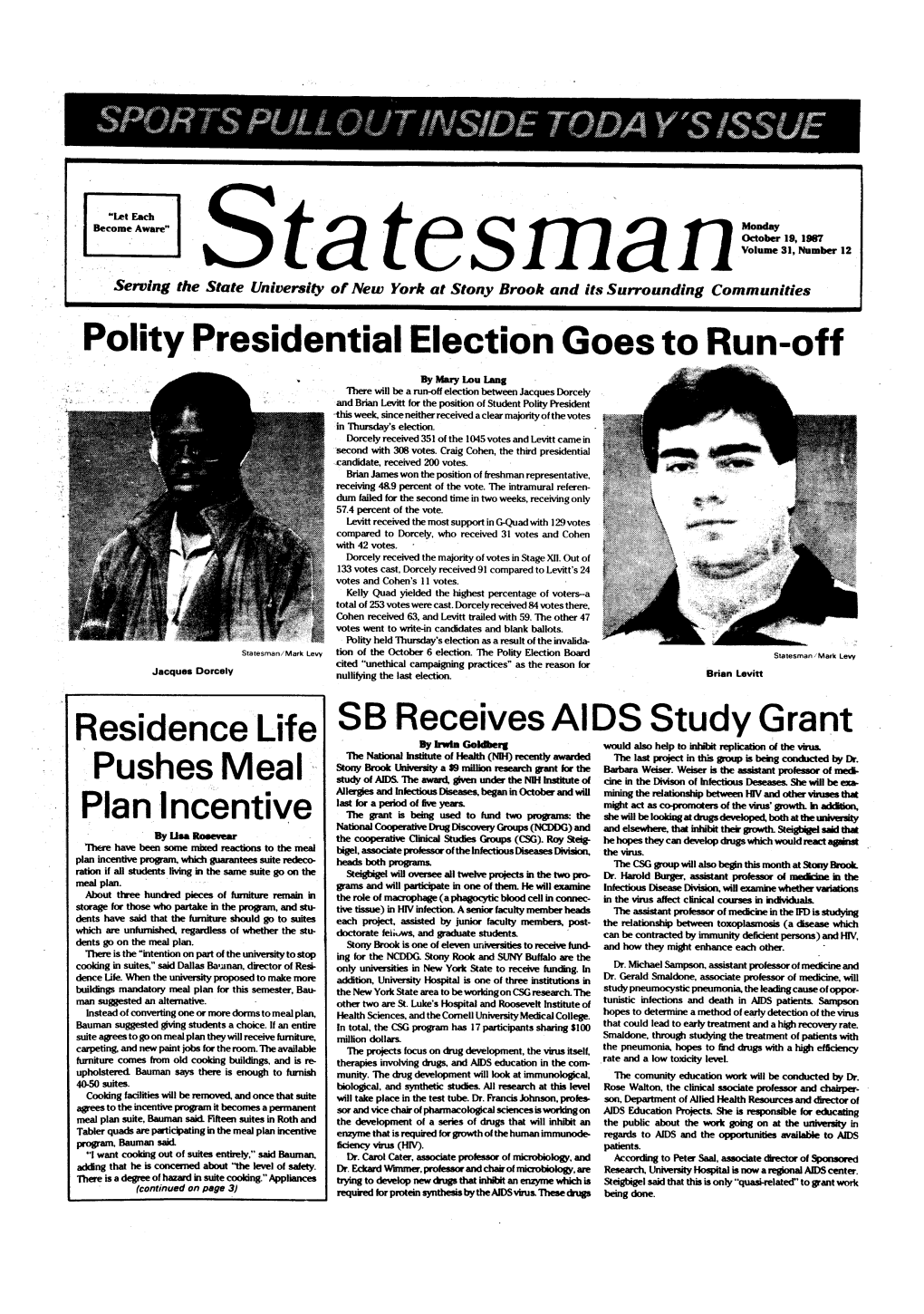 Statesman/Mark Levy Tion of the October 6 Election