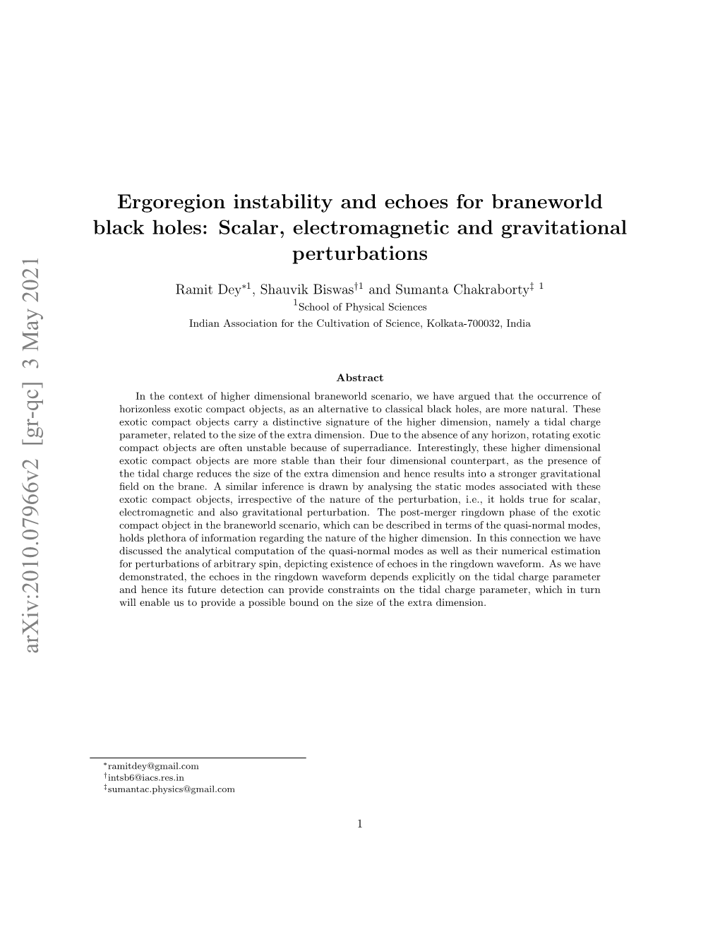 Arxiv:2010.07966V2 [Gr-Qc] 3 May 2021