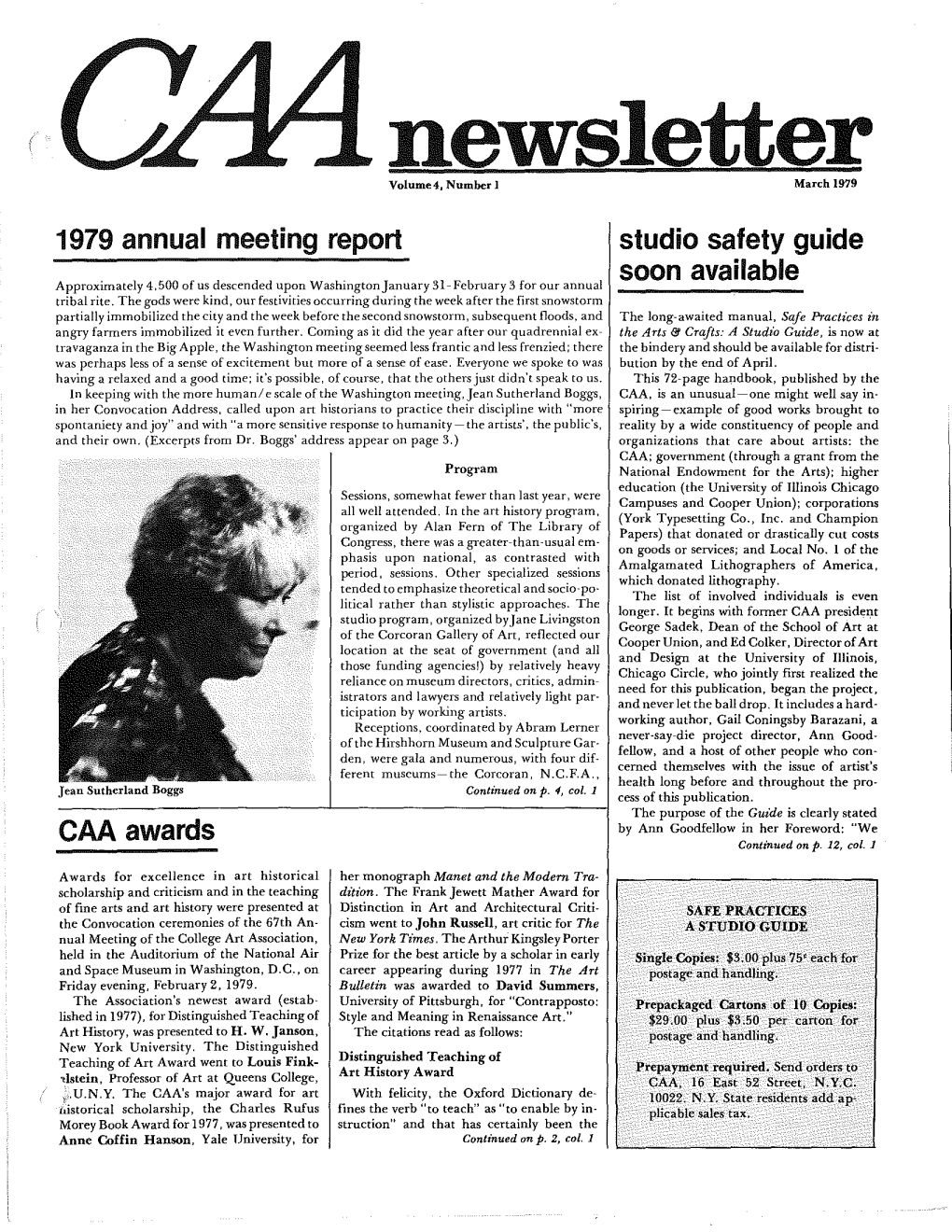 March 1979 CAA Newsletter
