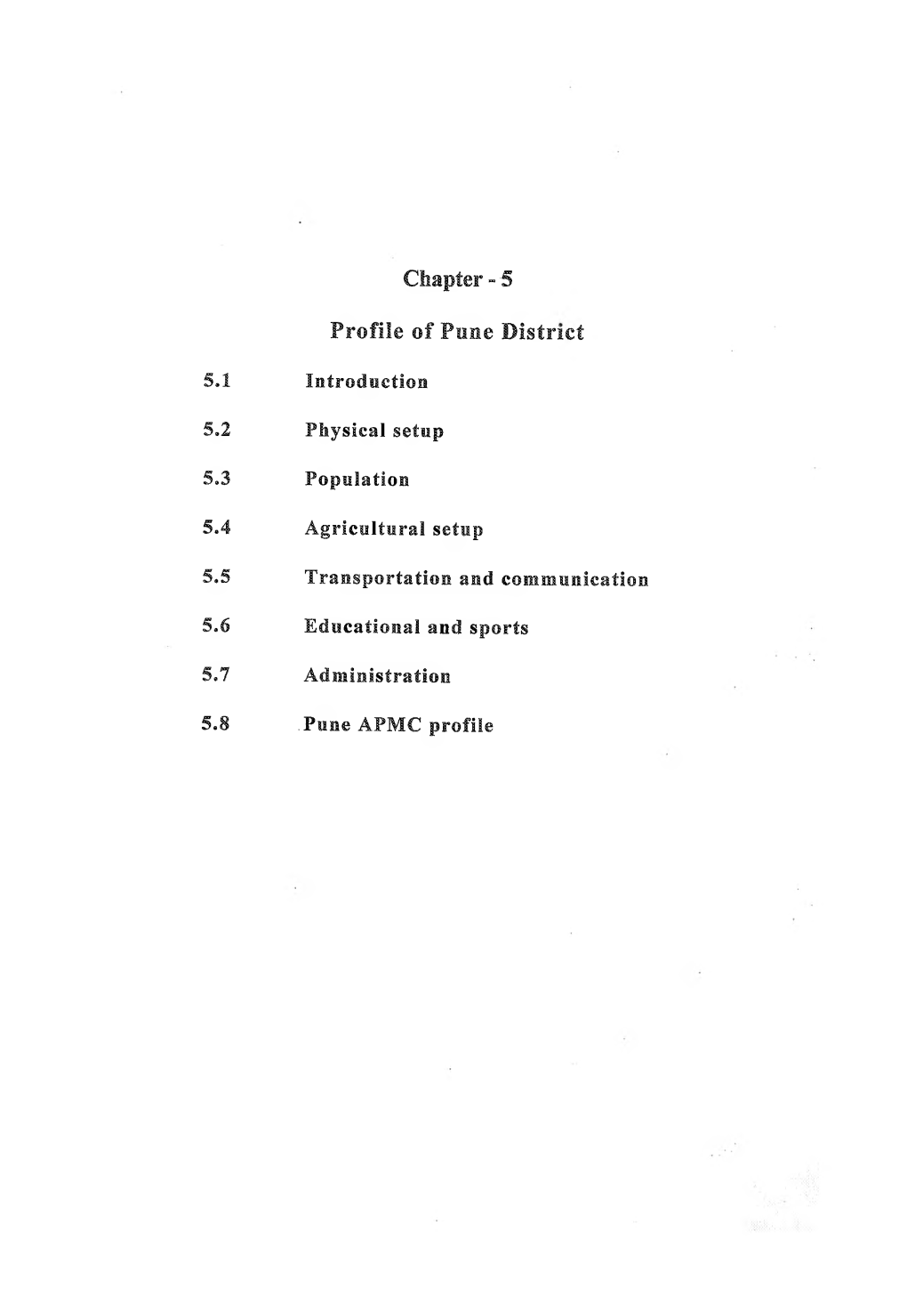 Chapter - 5 Profile of Puee District