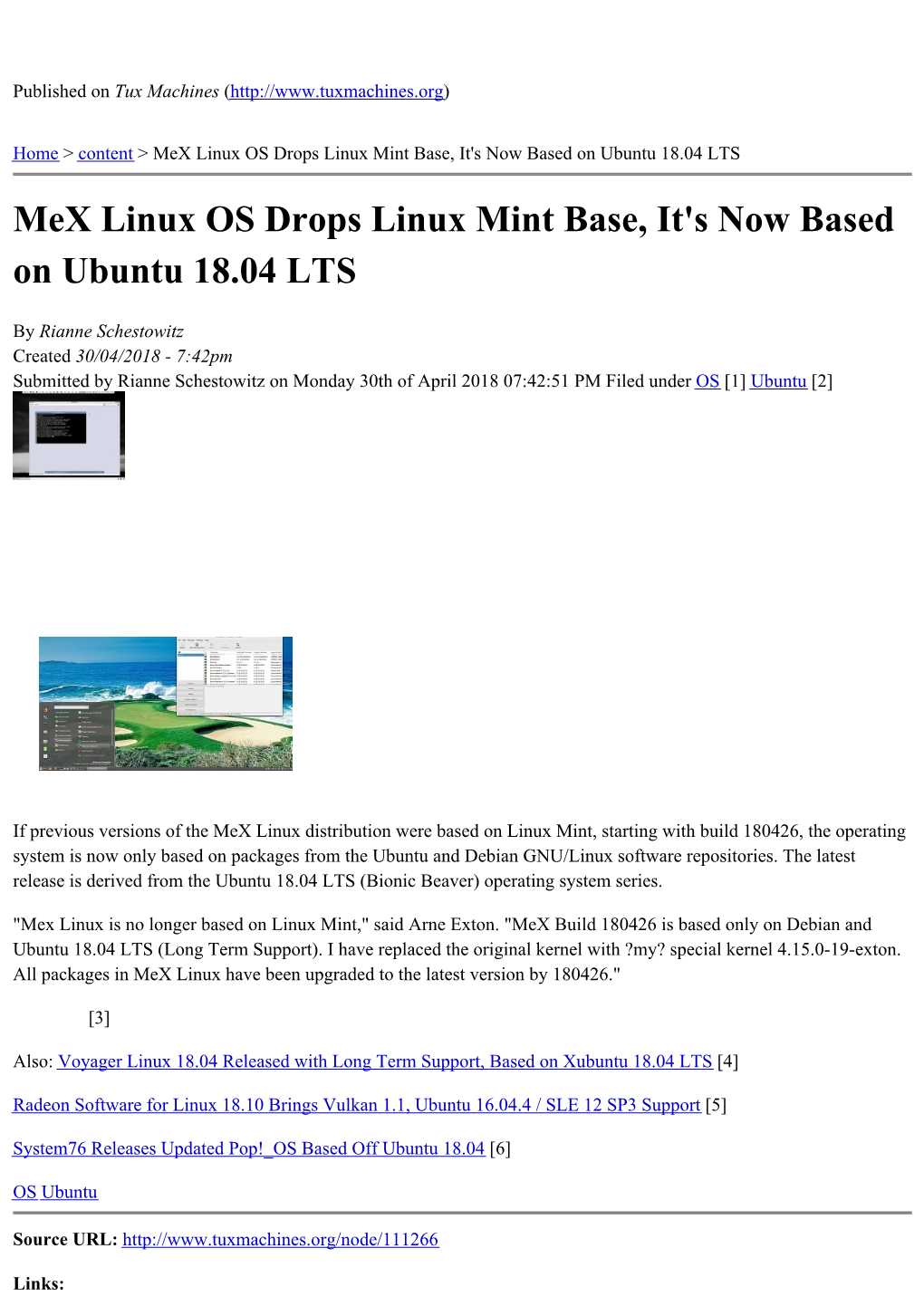 Mex Linux OS Drops Linux Mint Base, It's Now Based on Ubuntu 18.04 LTS