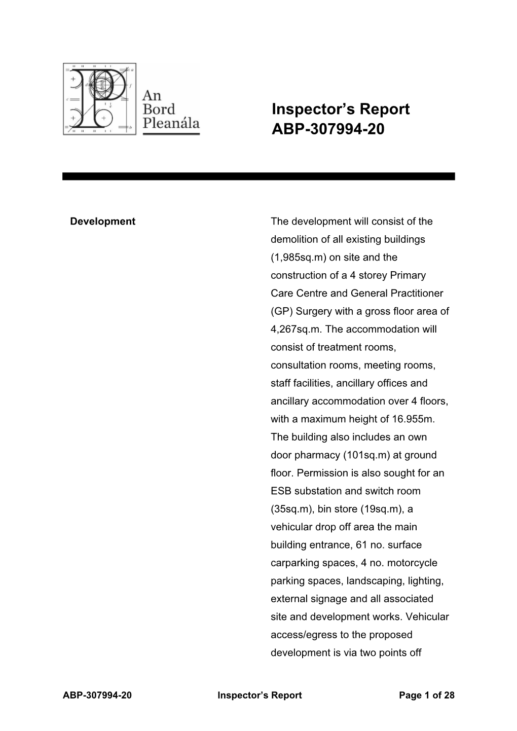 Inspectors Report (307/R307994.Pdf, .PDF Format 315KB)