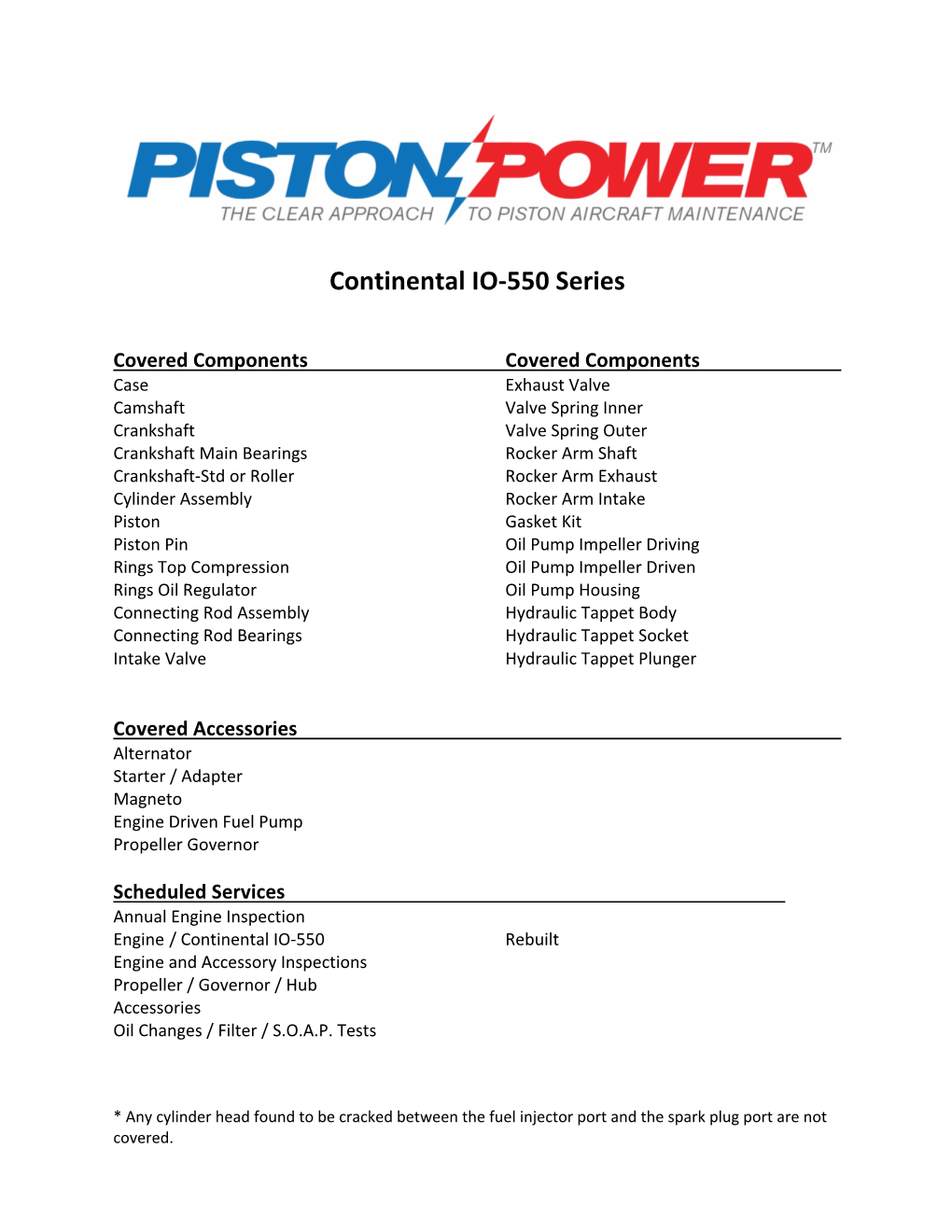 Continental Engine Coverage