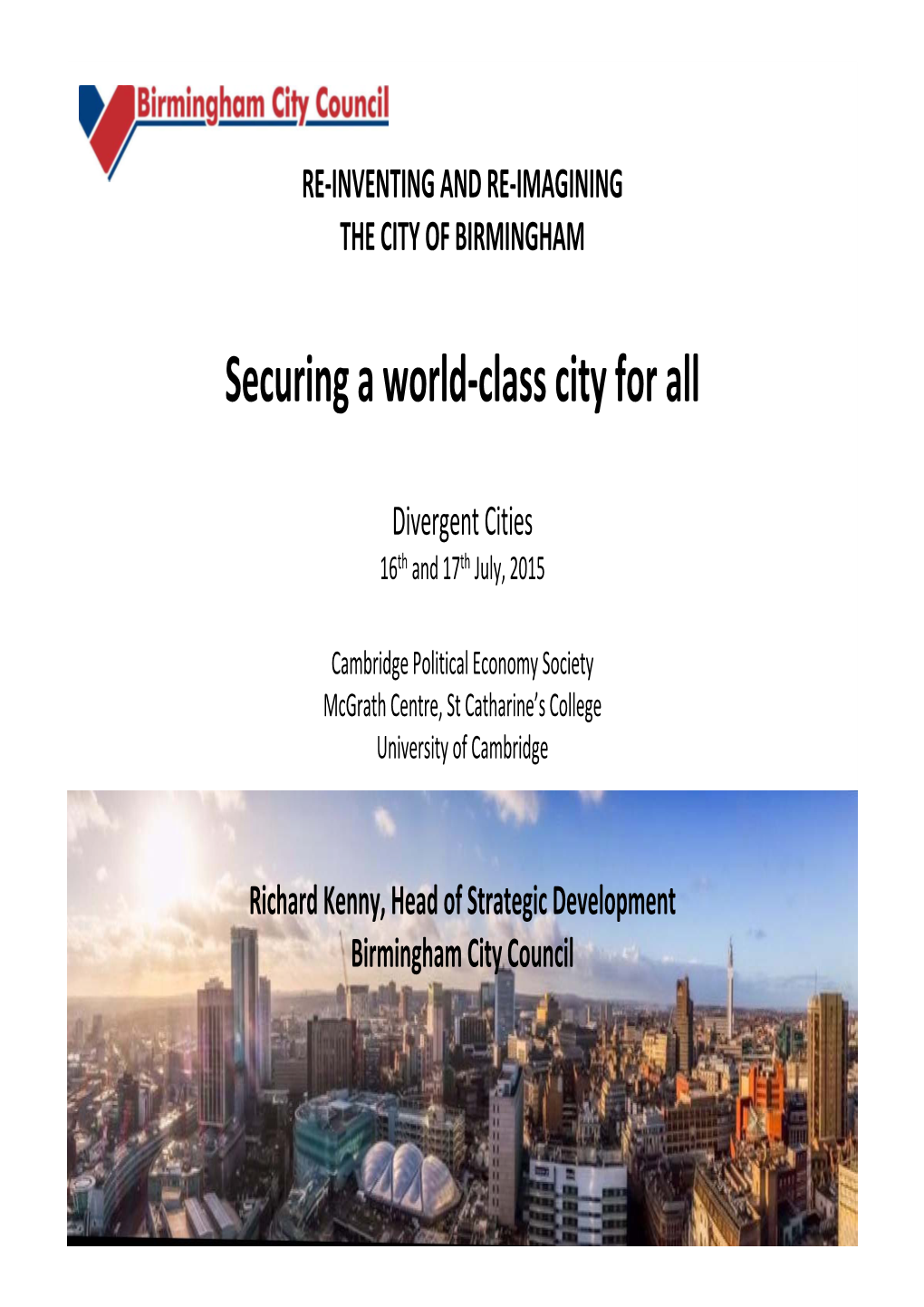 Securing a World-Class City For