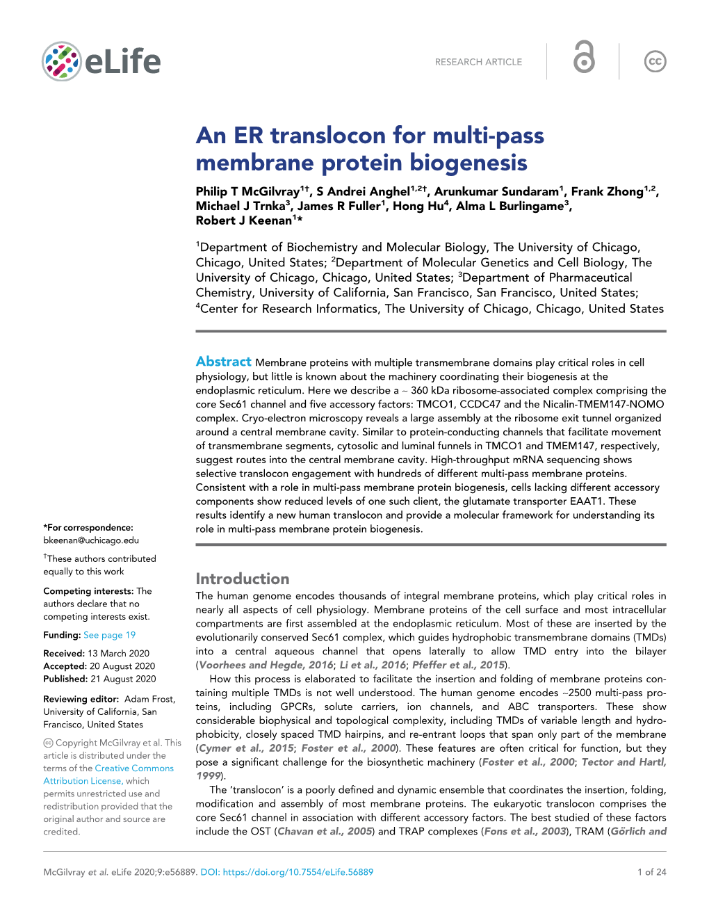 An ER Translocon for Multi-Pass Membrane Protein Biogenesis