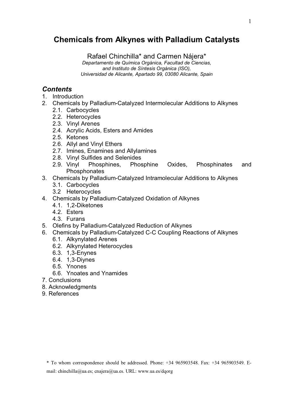 Chemicals from Alkynes with Palladium Catalysts