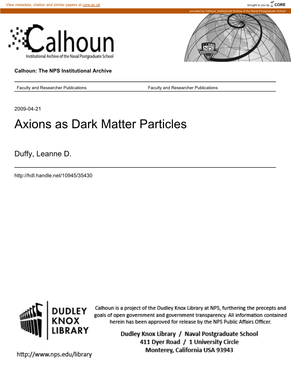 Axions As Dark Matter Particles