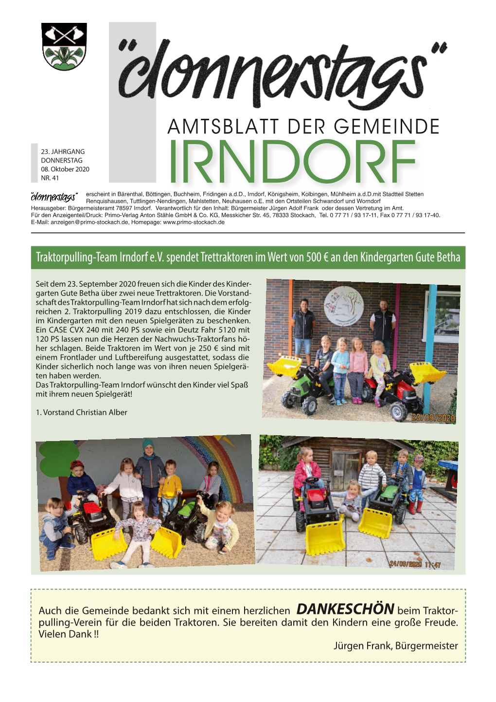 Amtsblatt Der Gemeinde