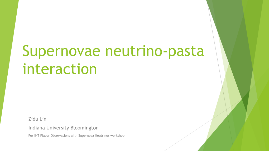 Supernovae Neutrino-Pasta Interaction