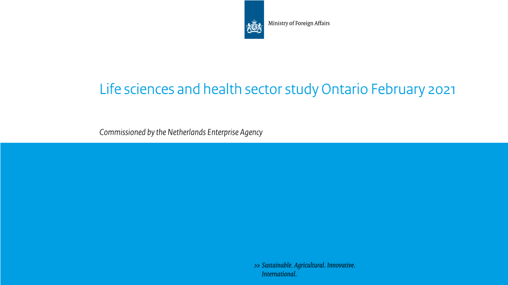 Life Sciences and Health Sector Study Ontario February 2021