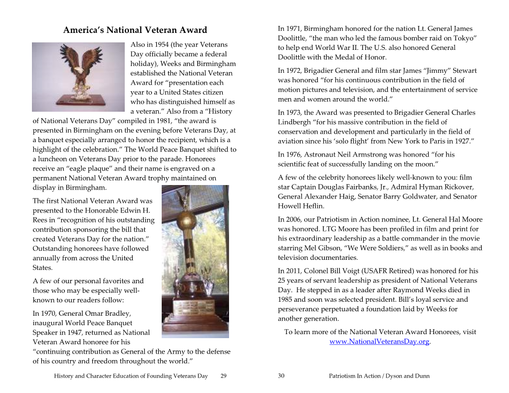 America's National Veteran Award