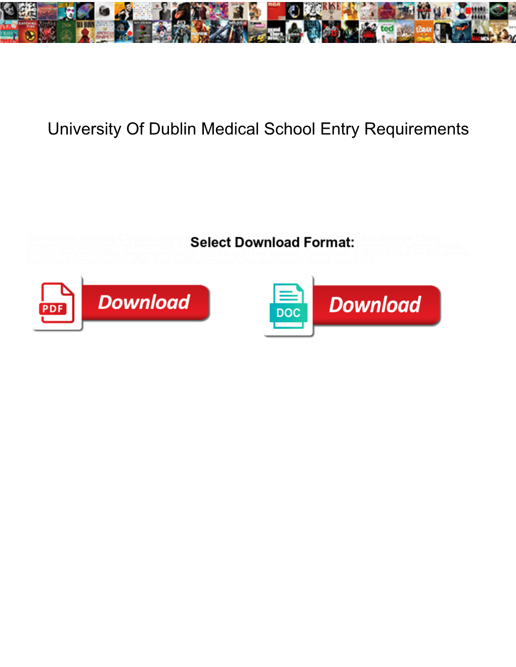 University of Dublin Medical School Entry Requirements