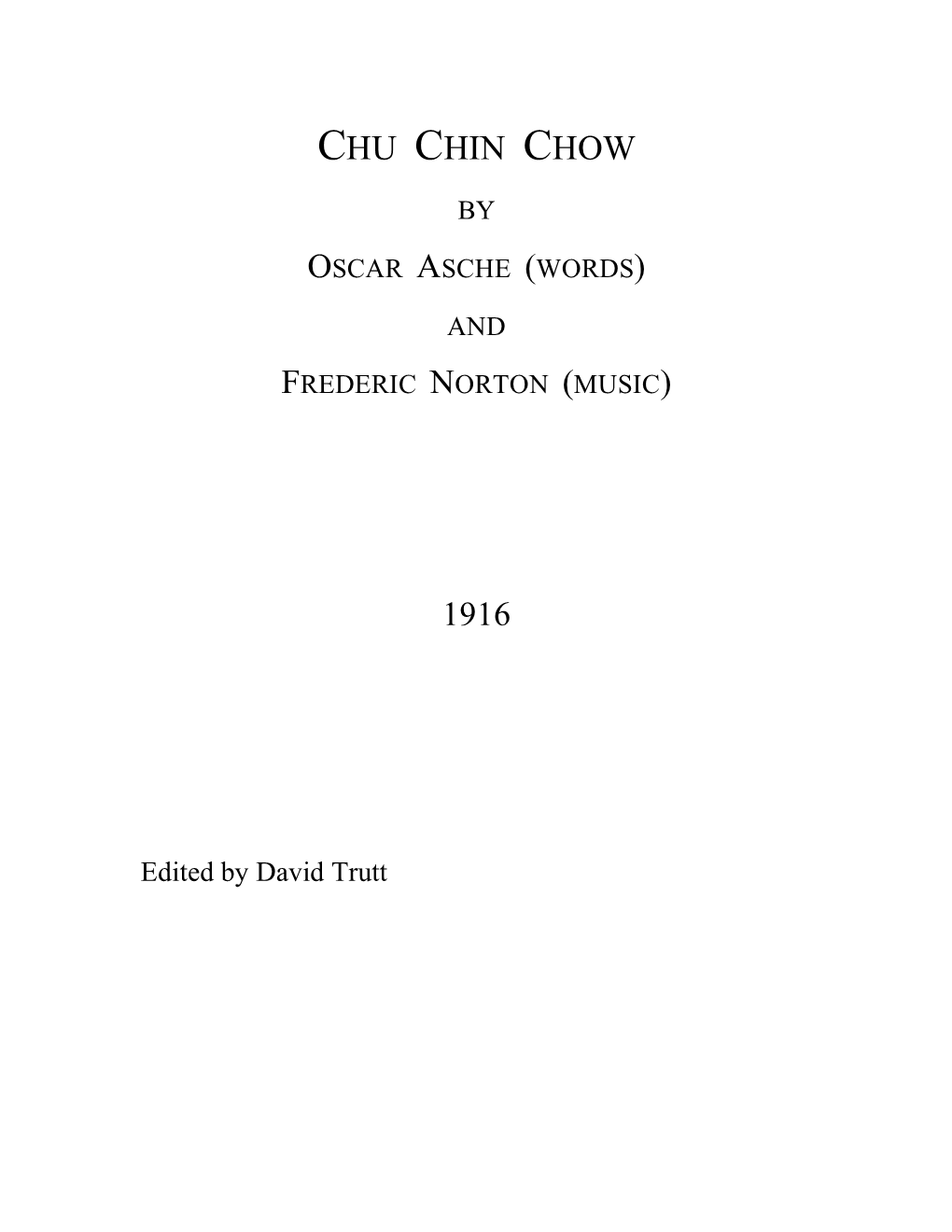 Chu Chin Chow