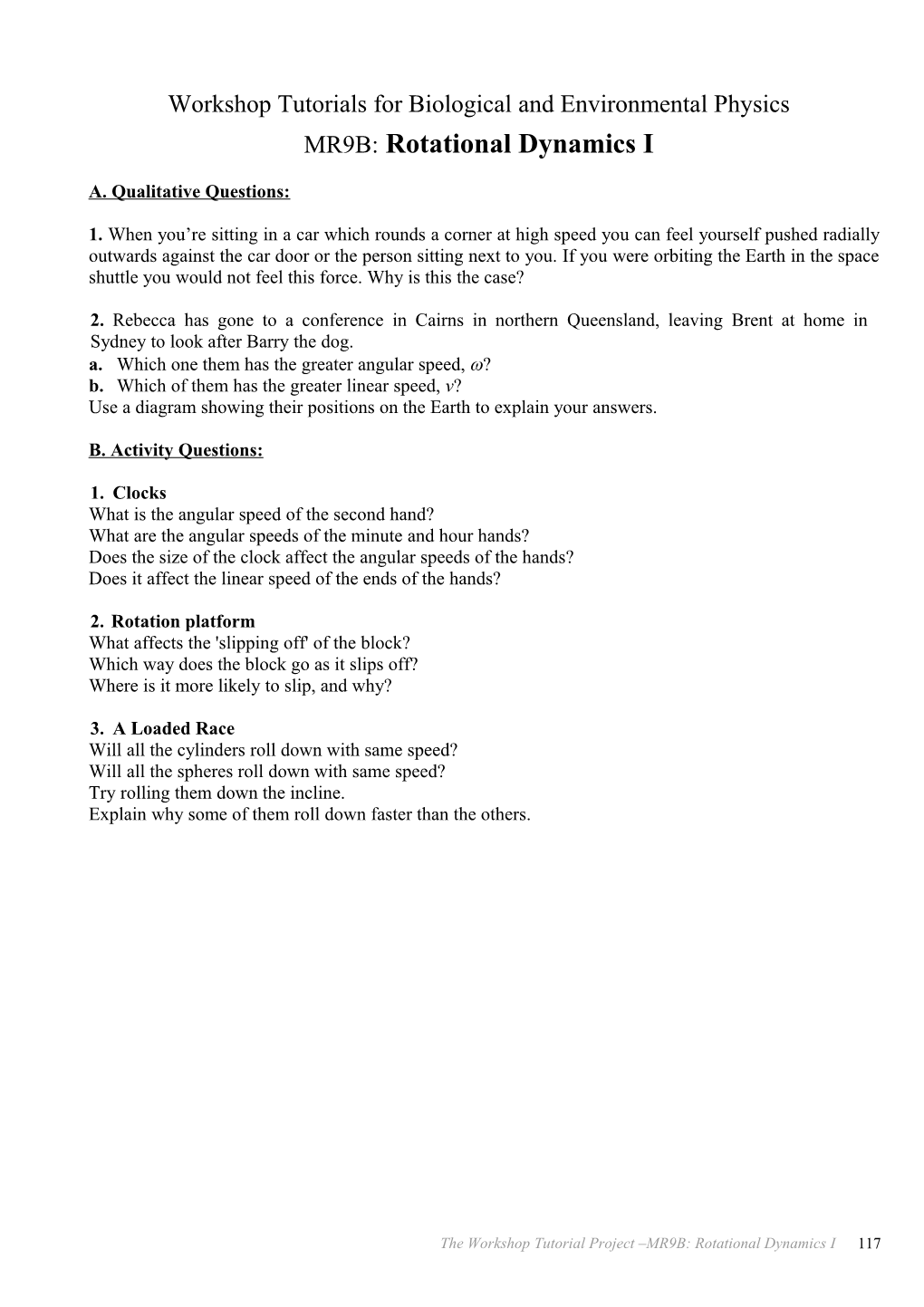 Rotational Dynamics 1- Moments of Inertia and Equation of Motion