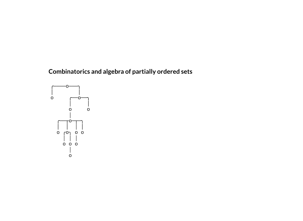 Combinatorics and Algebra of Partially Ordered Sets