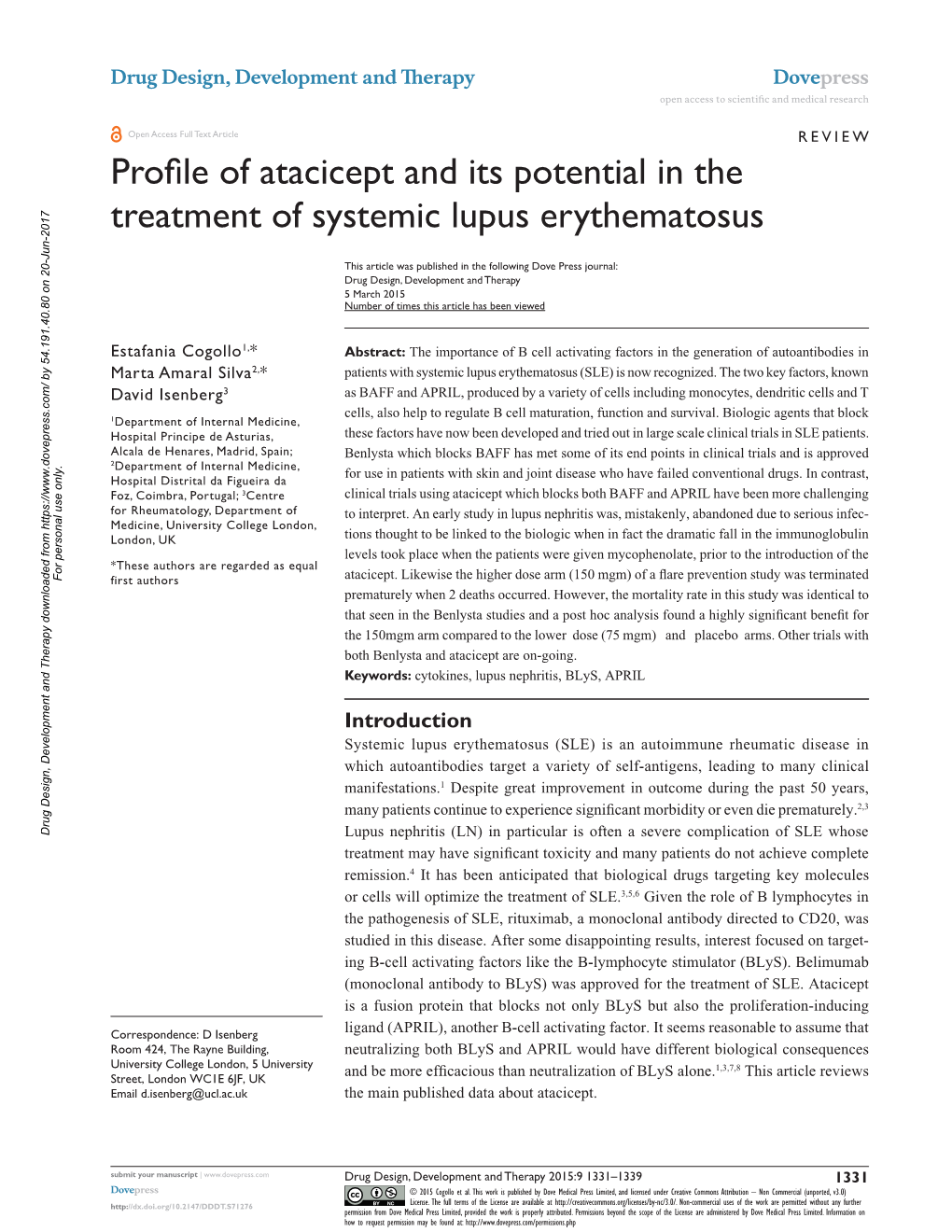 Profile of Atacicept and Its Potential in the Treatment of Systemic Lupus Erythematosus