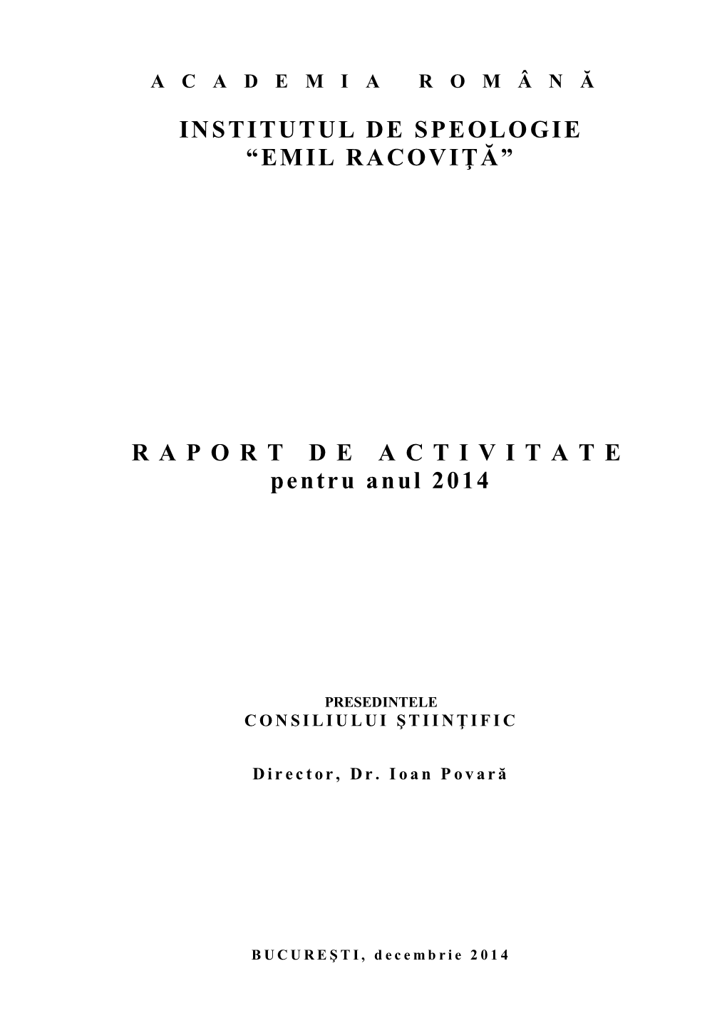Raport De Activitate 2014