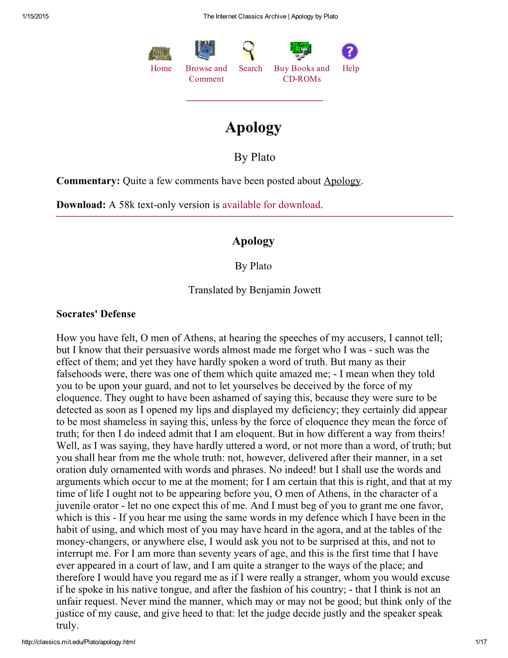 Plato's Apology