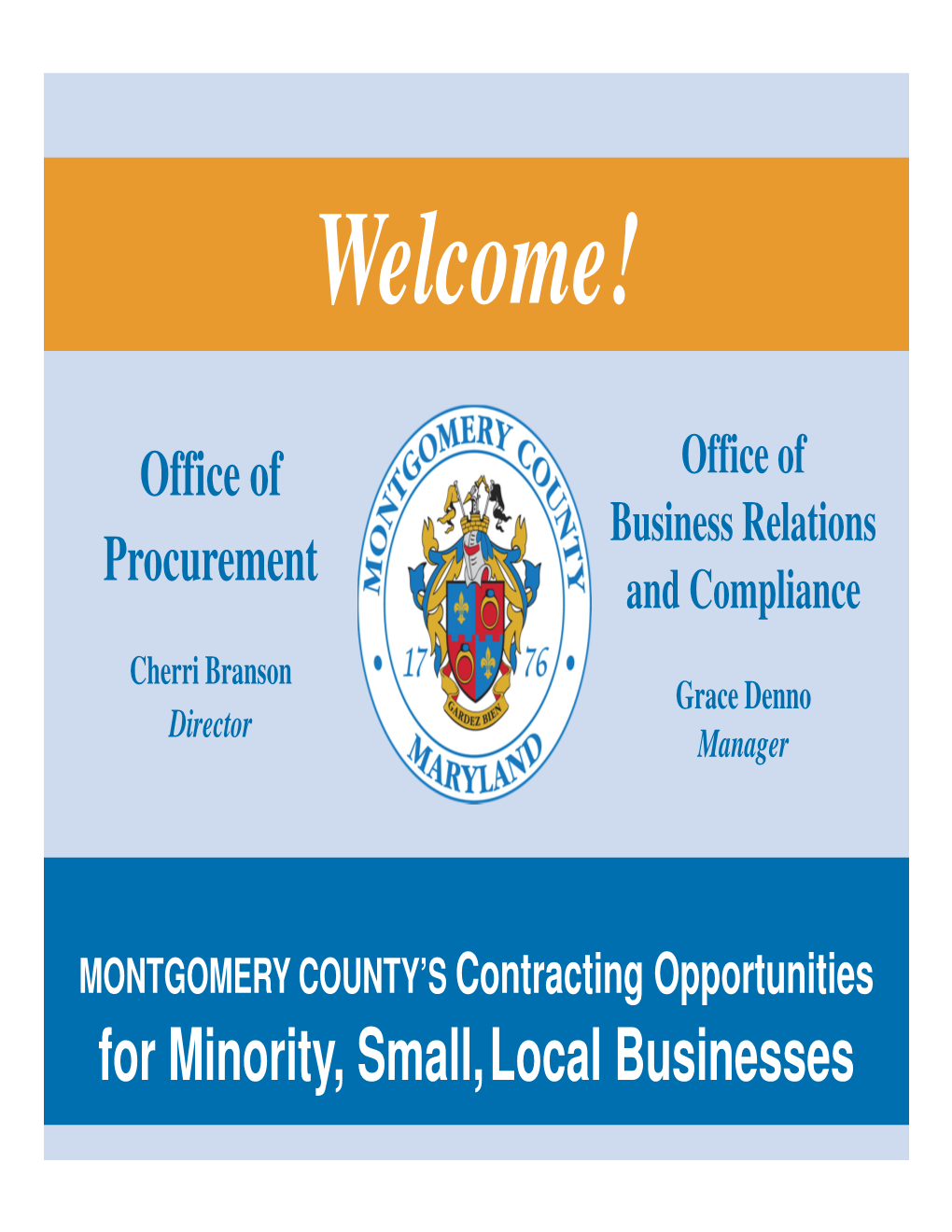 MONTGOMERY COUNTY's Local Small Business Reserve Program