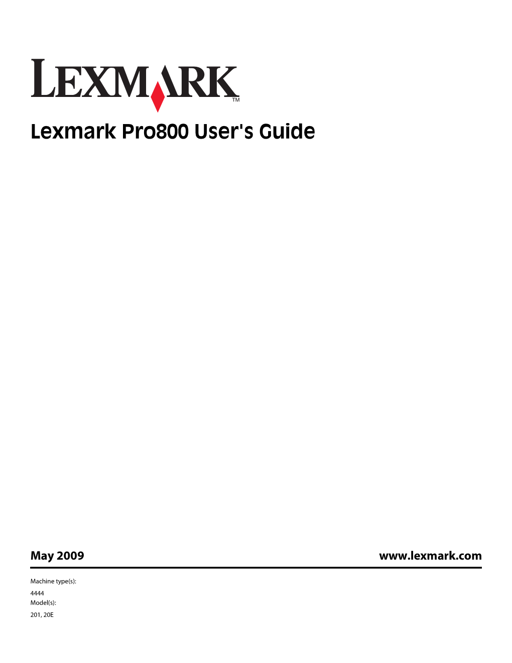 Lexmark Pro800 User's Guide